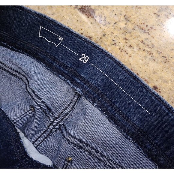 Women's Size 29 Levis Stretch Cut-off Short Skirt Frayed Hem 32x18.5" - Picture 5 of 10